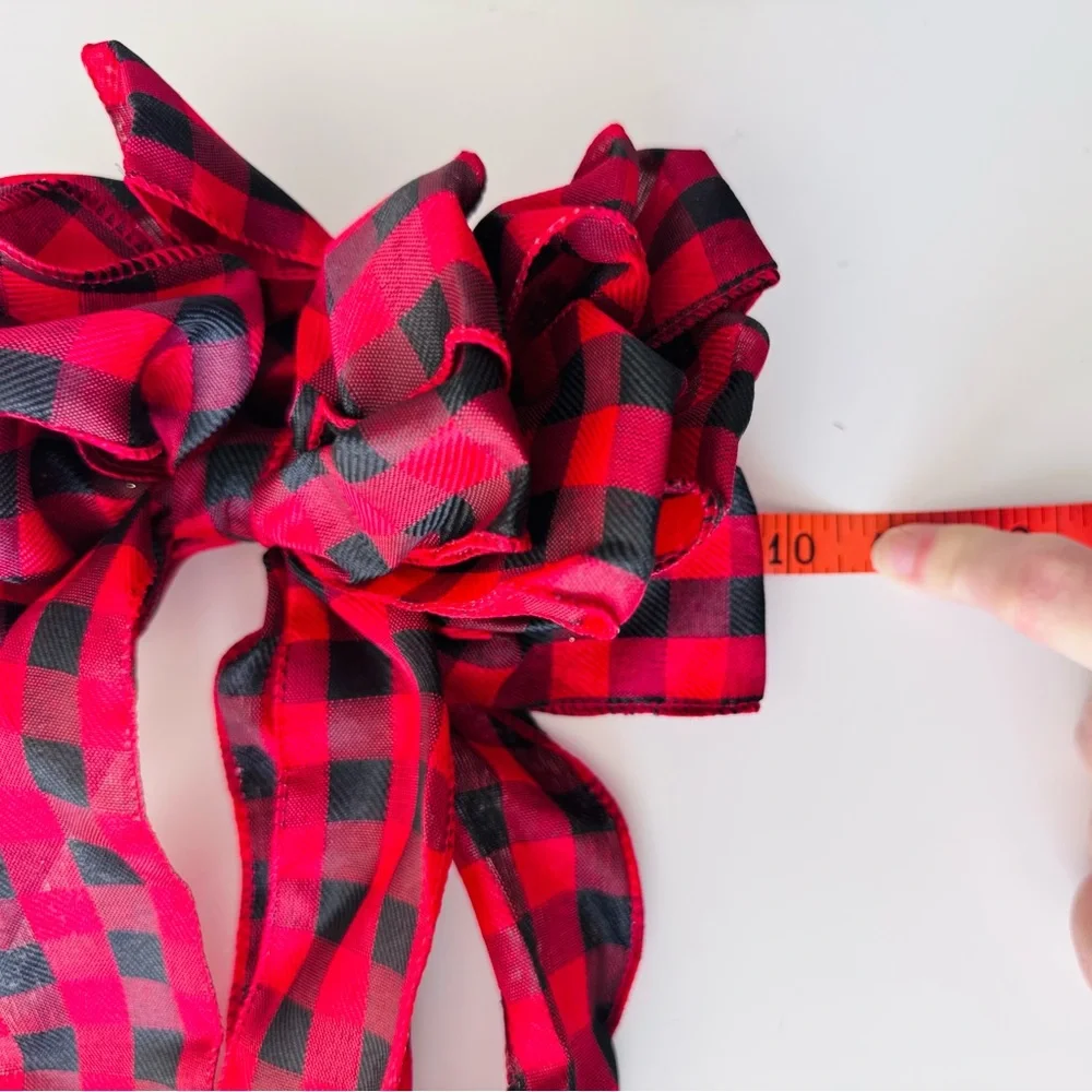 21” Buffalo Check Rustic Plaid Red & Black Craft Bow